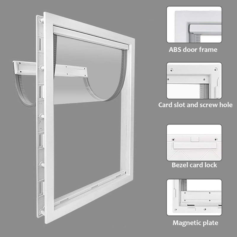 CEESC Large Dog Door with Soft Transparent Magnetic Flap and Snap-in Closing Panel, Premium PVC Plastic Pet Door for Large Dogs(XL,White) - Image 4